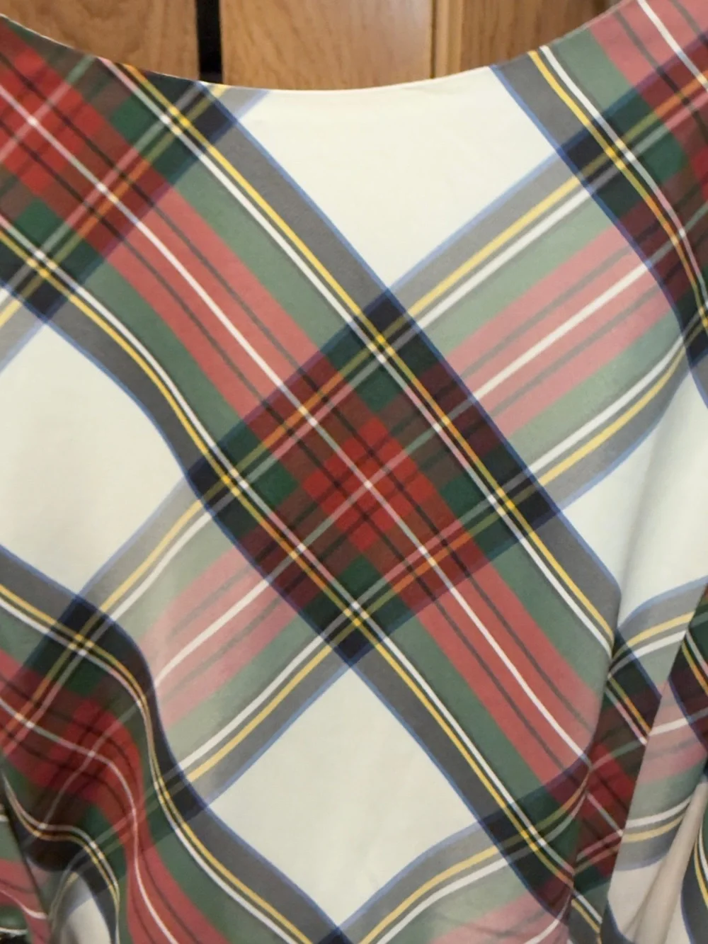 Plaid Taffeta Dress with Black Sash - Girls 12
